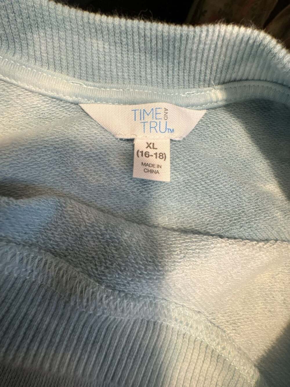 Time and Tru Women's Blue Tie-Dye Long Sleeve Sweatshirt XL 16-18